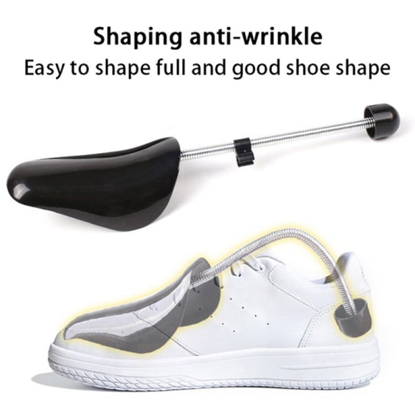 1 par plastskoträd Justerbar längd skoträd Stretch Black men