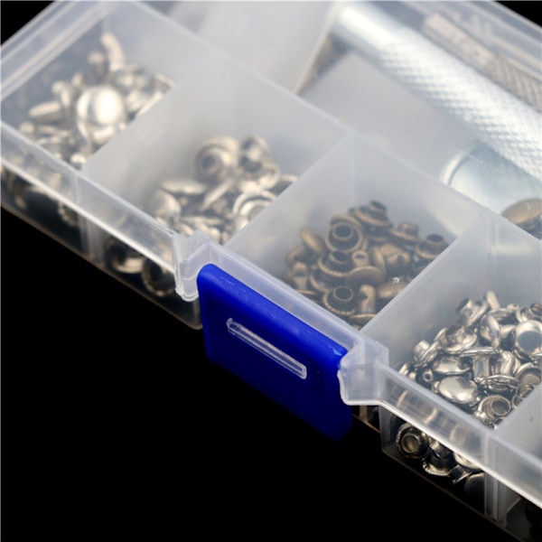 120st/ set Läderhantverksreparation Dubbla cap Metallrör