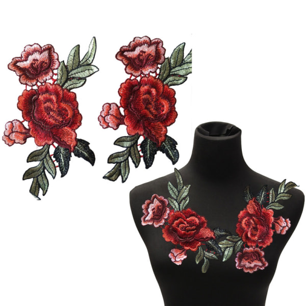 2st/ set Rose Blommor Patch Blommor broderade applikationslappar