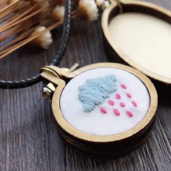 DIY Rund Mini Träkorsstygn Broderi Hoop Ring Ram h XL
