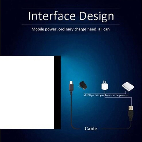 A5 LED Art Stencil Board Light Box USB Tracing Ritbord Annons B(Stepless Adjustable Brightness)