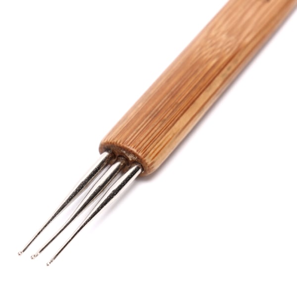 1 st/3 st 0,75 mm Dreadlock Virknål Bambu Handtag Krokar också 3pcs