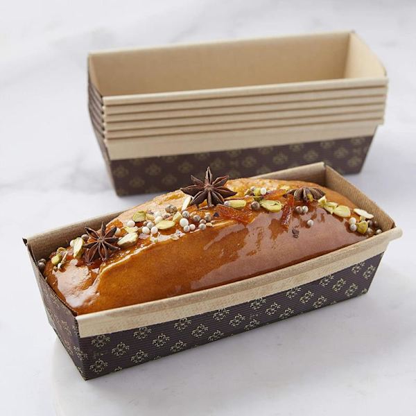 5/25PCS Brödpanna Brunt papper Rektangel Brownie Toast Box 25pcs