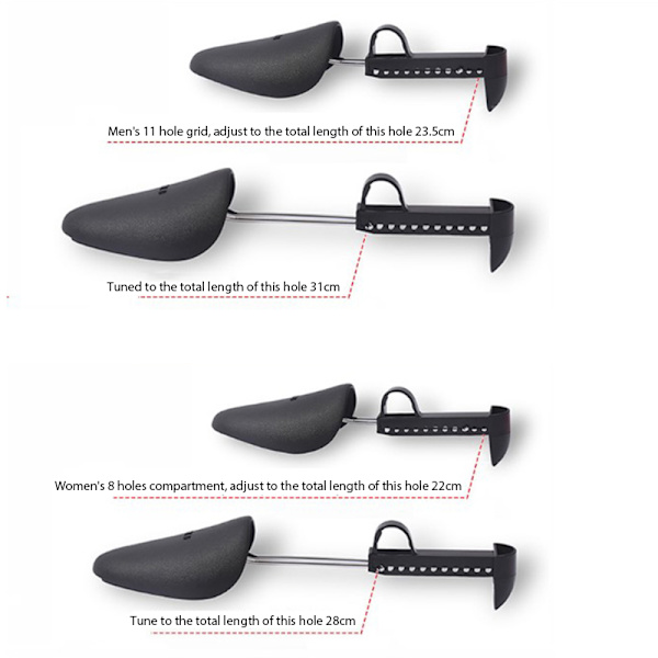 1 par plastsko Tree Shaper Shapes Bår Justerbar för Black Woman