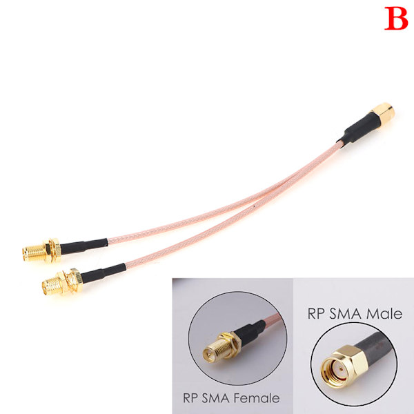 SMA till 2X SMA Hane Hona Y-typ Splitter Combiner Jumper Cable B