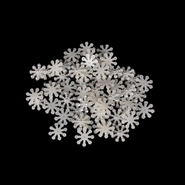 50&100 Snowflake Flatback Pearl Utsmyckningar Julhantverk