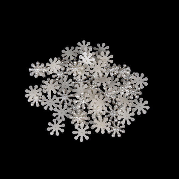 50&100 Snowflake Flatback Pearl Utsmyckningar Julhantverk