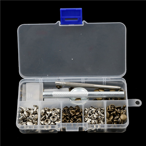 120st/ set Läderhantverksreparation Dubbla cap Metallrör