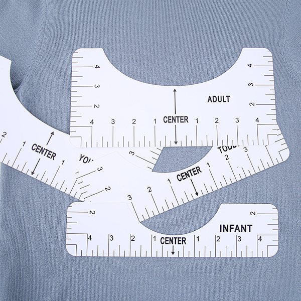 5st T-shirt linjal för vägledande t-shirt mätning Rul Black