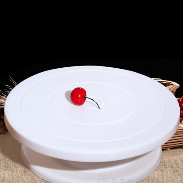 Cake Turntable Roterande Anti-sladd Runt Cake Stand Cake Decorat White