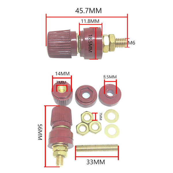 6 mm 8 mm ersättningsmässingsbult Premium fjärrkontroll Power Jun A