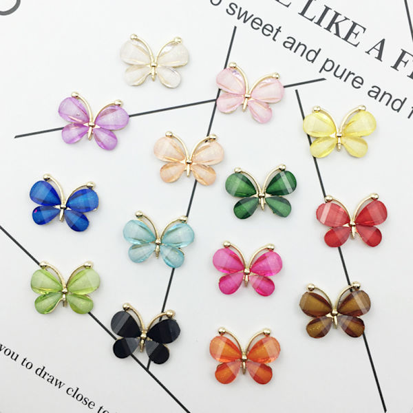 10st/ set harts Hantverk Butterfly flatback Scrapbooking för fon Beige