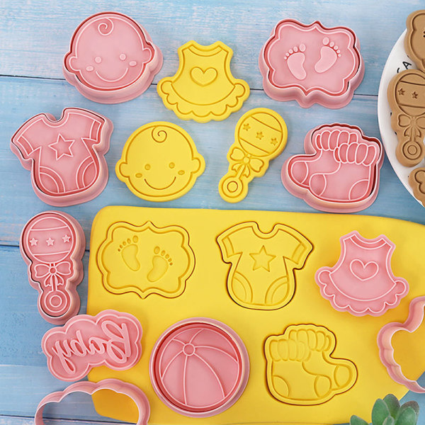 8 st DIY Baby Cartoon Mould Cookie ter 3D Baking Decor