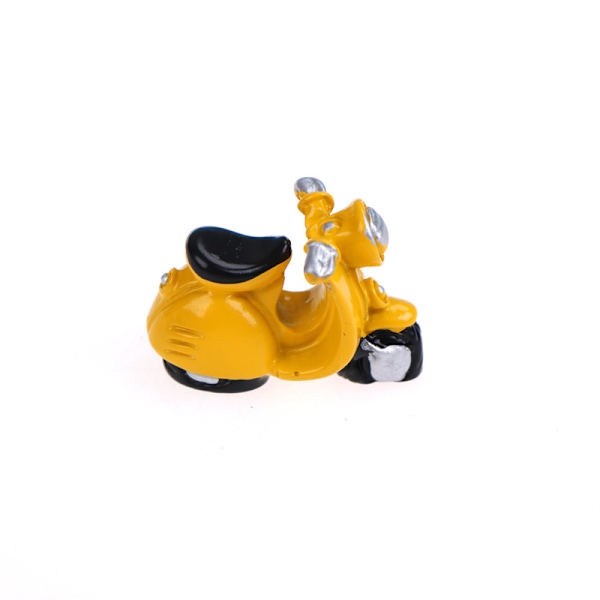 Dollhouse Miniature Trehjuling Motorcykel Micro Landscape Fairy G Yellow