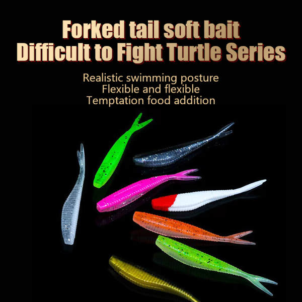 Single Color Fork Tail 6Cm/1,3G Soft Bait Fishing Bait Fishing red 10 pcs