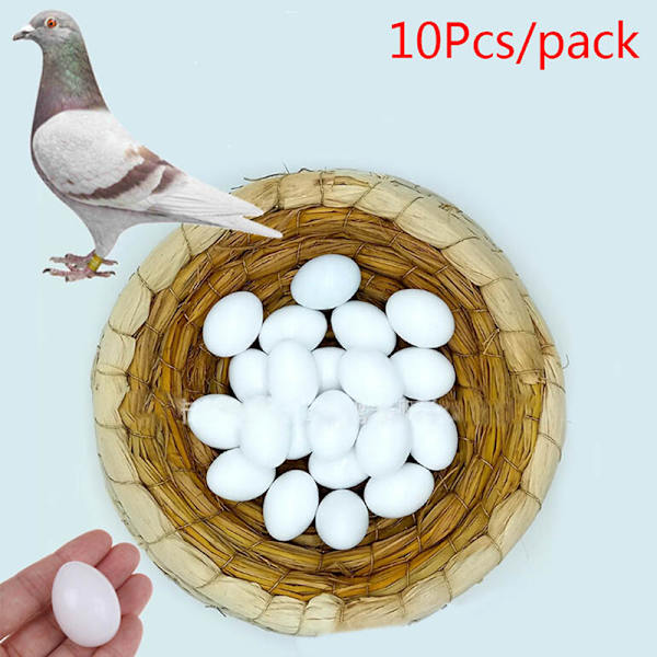 10 st Vit massiv plast solid duvaägg Dummyägg Hatchin
