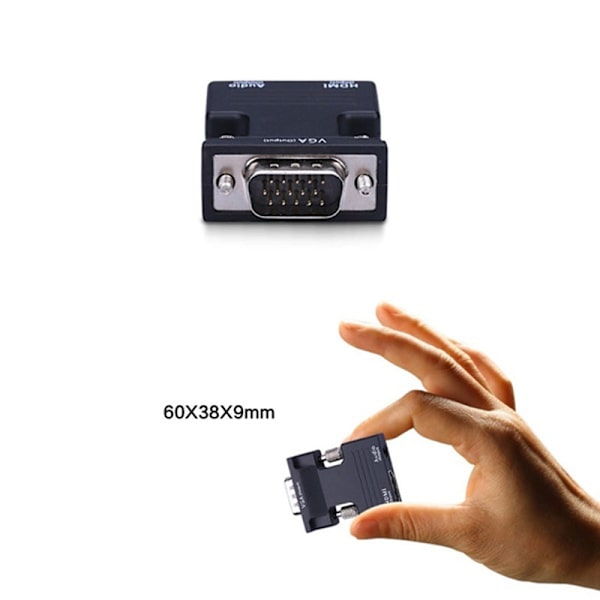 HDMI hona till VGA hane-omvandlare med o Adapterstöd 1080P White