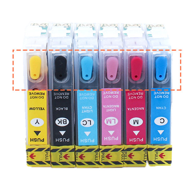 10 STK Ranadom Color Universal Refillable Cartridge Gummiplugg