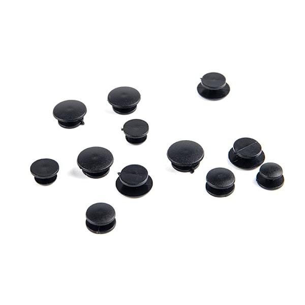 25st svart knappprydnad för DIY-skor Charms dekoration Cra 8mm