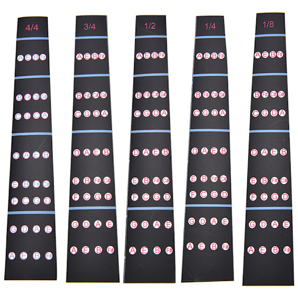 1/8-4/4 Violin Intonation Stickers Gripbräde Marker Nybörjare L 3/4