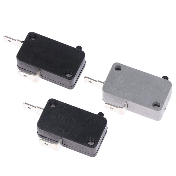 2st KW16(5)A 250VAC Mikrovågsugnsdörr Micro Normalt öppen Cl 2(black push on)