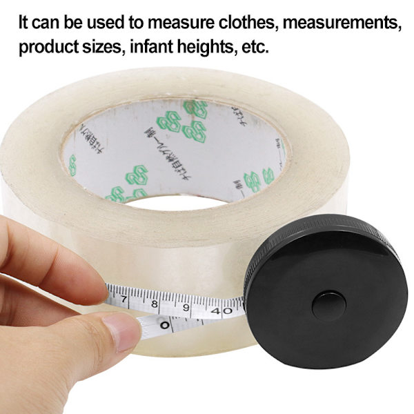 150 cm Bandmätare Skräddarlinjal Nyckelring Mätband Kläder Black White ruler