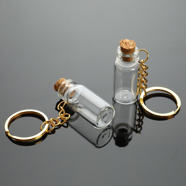 5st Mini Glasflaska Flaska Tube Potion Parfym Kork Burkar Önska