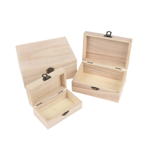 Case i trä med lock Smyckesförvaringsbehållare A3
