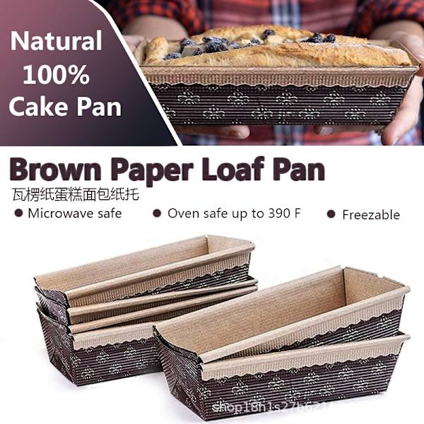 5/25PCS Brödpanna Brunt papper Rektangel Brownie Toast Box 25pcs