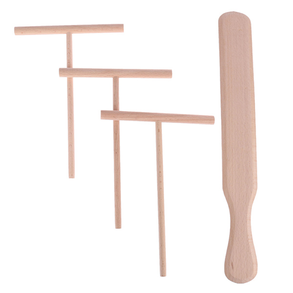 4st Pannkaksredskap Trä Crepe Spridare Tortilla Rake Batte