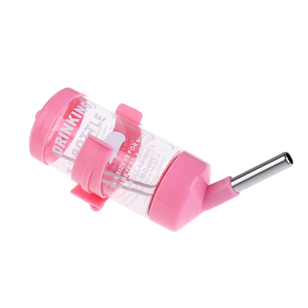 Plast Hamster Drinker Vattenflaska Dispenser Matare Hängande F Pink