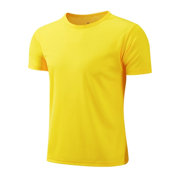 Sommar T-shirt för män Casual Vita T-shirts Man kortärmad T yellow L