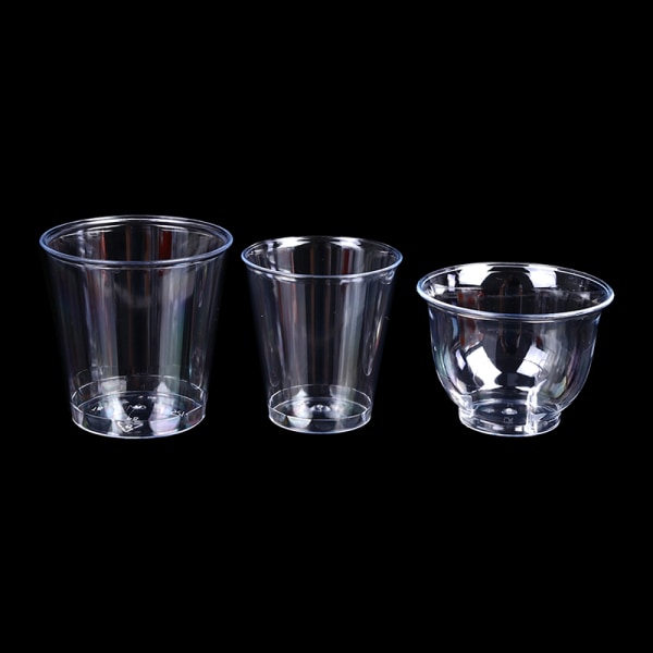 30/36/50 st Mini Clear Plastic Shot Glasögon Jelly Cup Plastique 90ml 30pcs