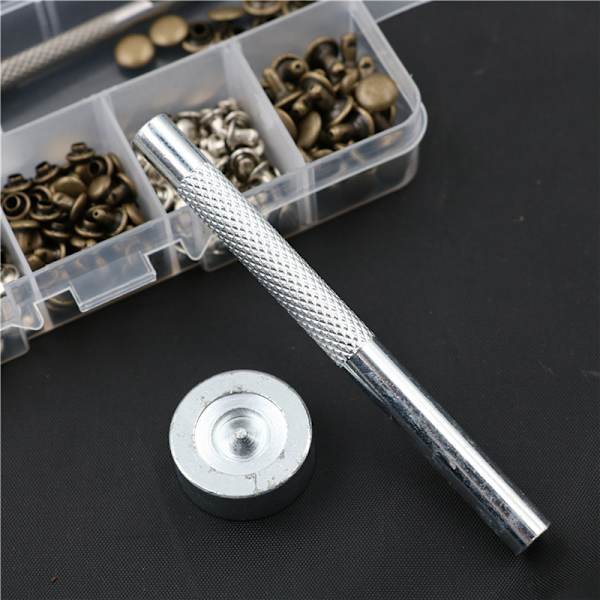 120st/ set Läderhantverksreparation Dubbla cap Metallrör
