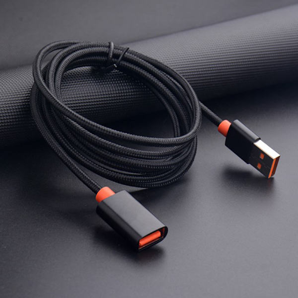 USB 3.0-förlängningskabel hane-till-hona höghastighetsöverföring Black