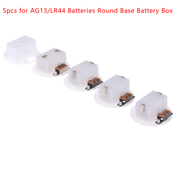 5 Styck För AG13 Med Switch Rund Base Batterilåda Knapp Batteri 1