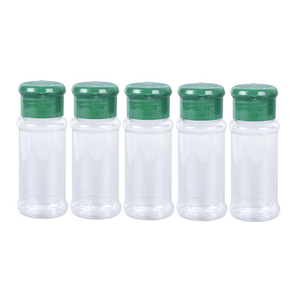 5 st Plast Krydda Salt Peppar Shakers Kryddburk BBQ Condime Green