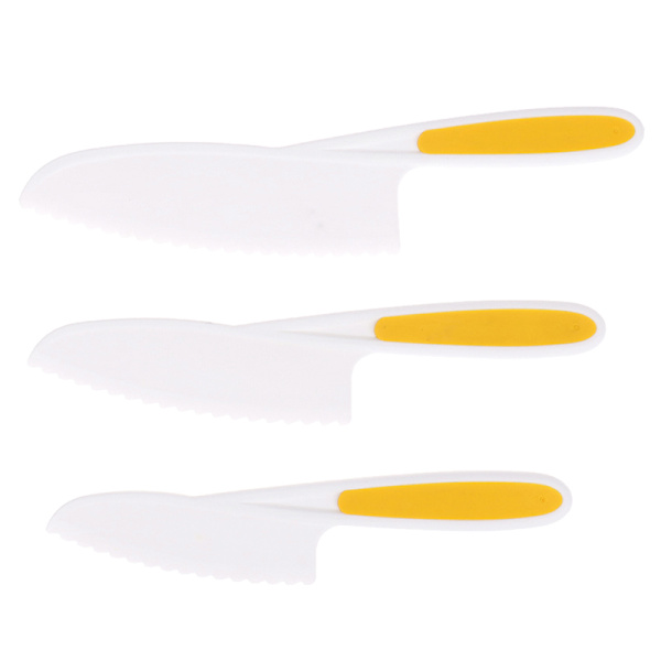 3 st Barn färgglada nylon toddler Cook Knivar Säker bakning ting Yellow