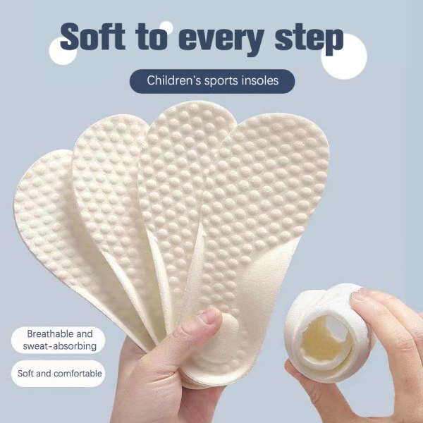 1 par Kids Memory Foam innersulor Andas Flat Foot Arch Suppo White 30-31