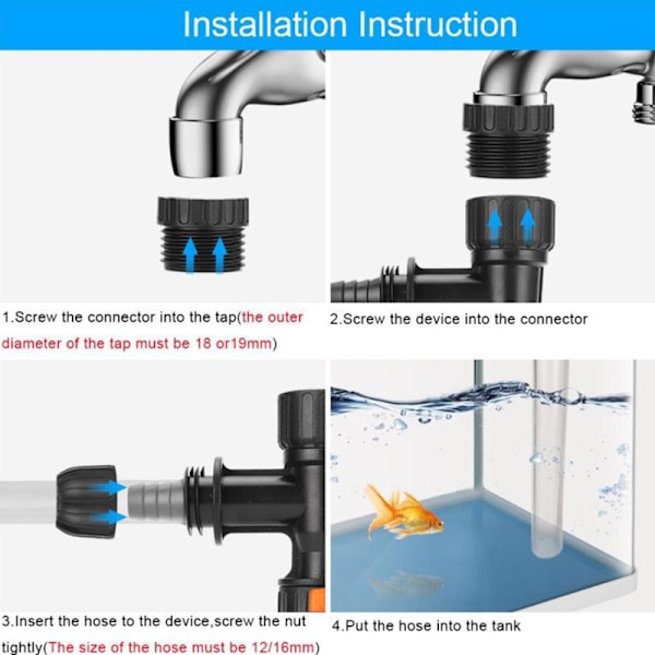 DIY Fish Tank Plast Vattenväxlare Adapter Pump Kran Rengöring