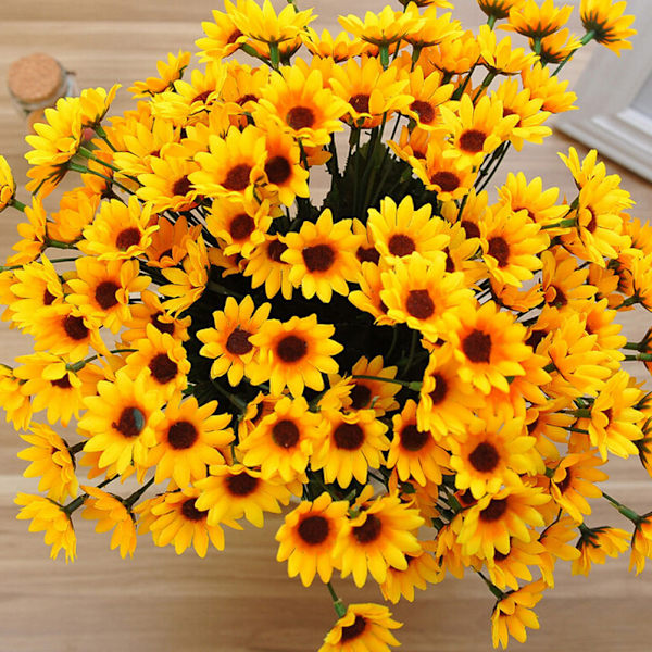 14 Head Solros konstgjord siden blomma bukett Hem Bröllop