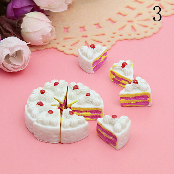 10st DIY Nya Cabochons Hantverk Blomma Triangel Tårta Resin Flatb White