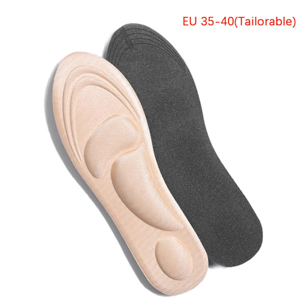 4D Memory Foam Skor Innersula Andas Smärtmassage Fasciit I Beige EU 35-40