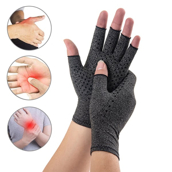 2st Kompressionsartrithandskar Fingerlösa handskar Anti Artrit M