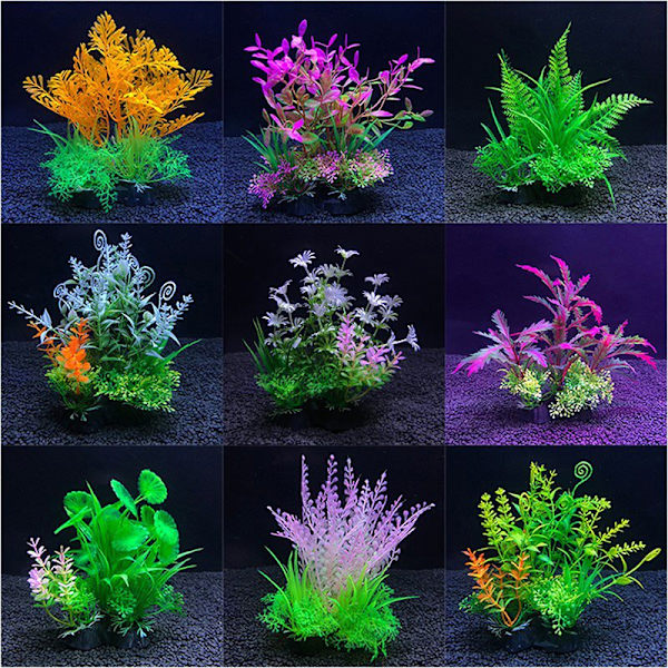 13 sorters artificiell akvariedekor s vatten ogräs prydnad Aquat 06