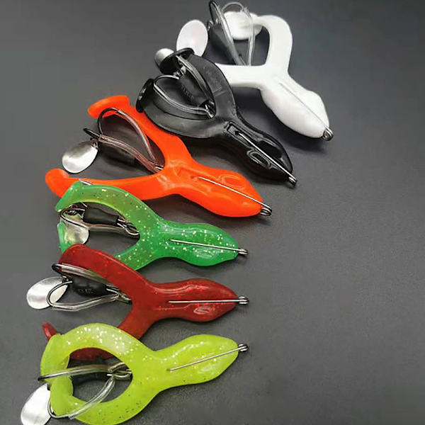 Groda Mjuk Groda Lure Fiske Lure Biomorphics Bete för basfisk transparent yellow small