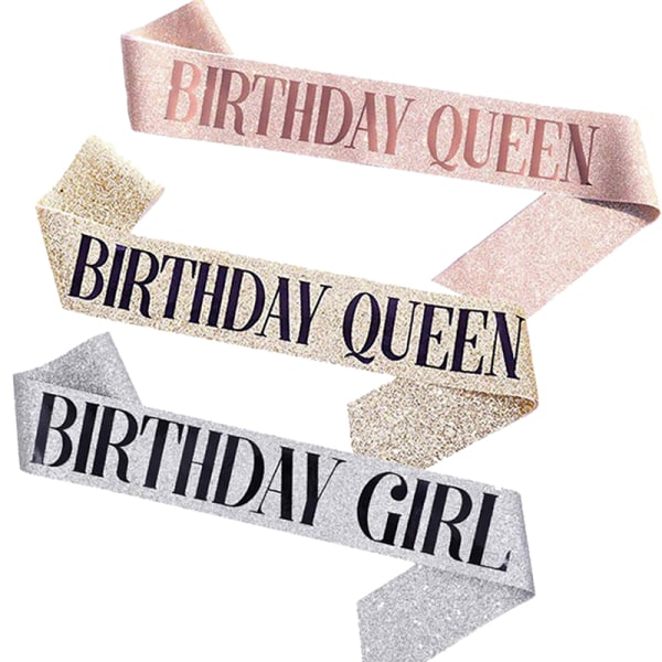 Födelsedag Queen/Girl Satin Sash 21 Födelsedag Sash Party Supplies B