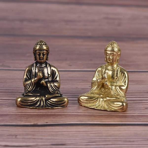 2 färger Mini Size Thai Style Buddha Staty Heminredning Sma distressed