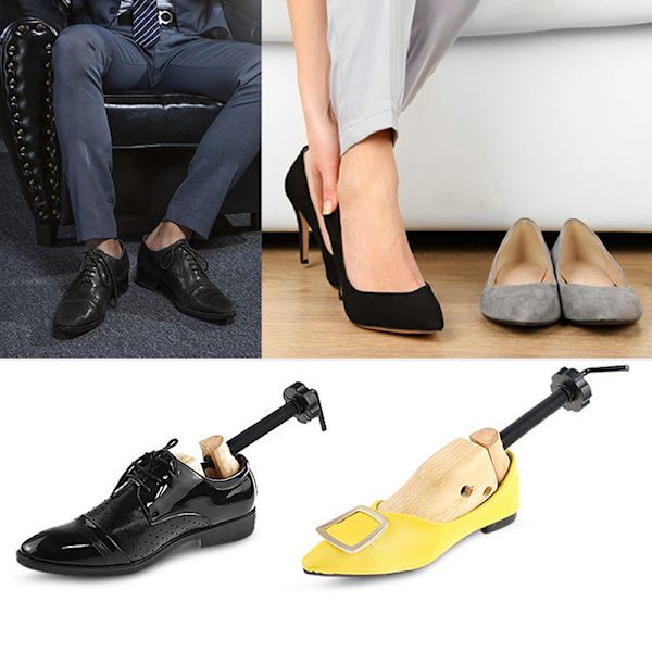 1st 2Way Wooden Shoe Tree Herr- och Damskor Expander djustab M