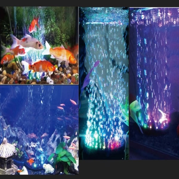 Akvarium undervattens LED-ljus Air Bubble Stone Färgglad För Fis C